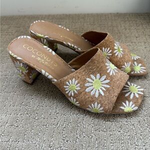 Coconuts by Matisse Brown Daisy Embroidered Mules